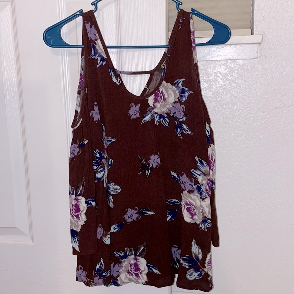 Off the Shoulder Burgundy Floral Top